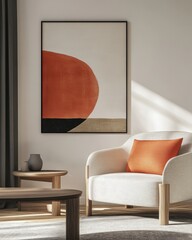 Minimalist interior design of modern living room with clean look