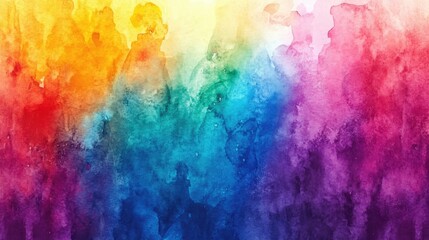 Fototapeta premium Gradient rainbow watercolor texture with bold colors merging smoothly, creating an artistic abstract background with fluidity