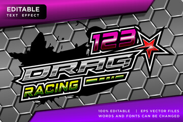 drag racing editable text effect