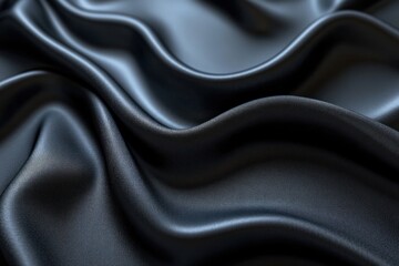 Fototapeta premium Close-up of Draped Black Leather with a Smooth Texture