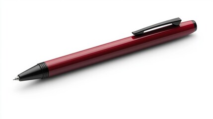 Sleek Red Pen on White Background - Generative AI