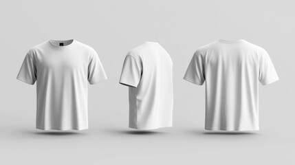 Fototapeta premium White T-Shirt Mockup Front Side and Back Views Generative AI
