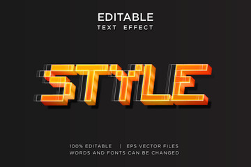 Editable Modern 3D Text Effect – Gradient Chrome Typography Vector Design