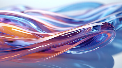 c4d renders abstract glass textured blue gradients with dynamic lines and curvec