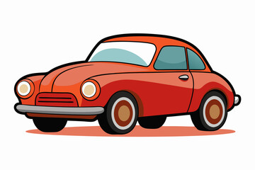 red car isolated on white