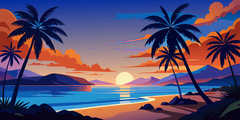 tropical beach sunset