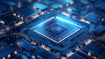 Close-up of electronic circuit boards and cpu microchips electronic components future big data connection technology concept