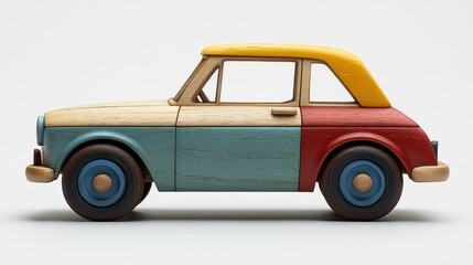 Vintage Wooden Toy Car Generative AI
