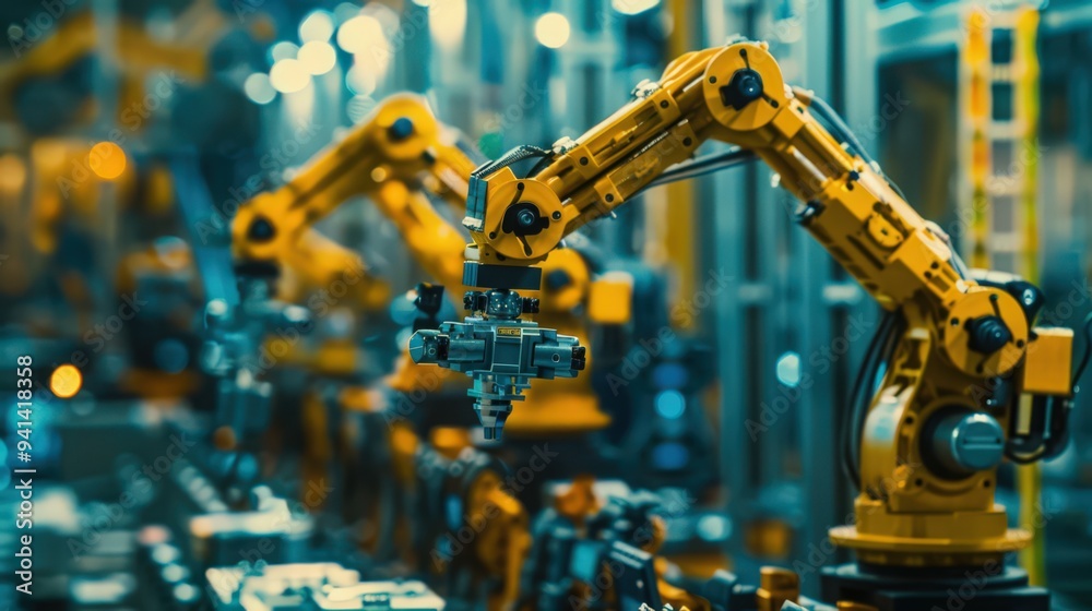 Poster implementation of iot sensors in the factory floor, enabling real-time monitoring