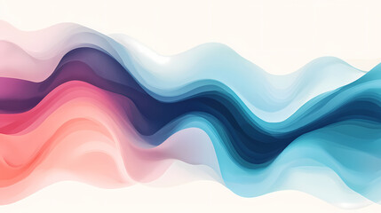 Abstract Wavy Background with Blue and Pink Hues