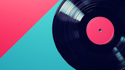 Vinyl Record on a Colorful Background