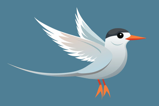 recommend clip art: Cute bird of tern bird vector art illustration