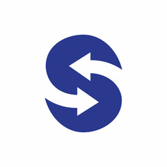 Left right arrows design S letter vector, Transfer arrows icon, 2 side arrow icon symbol