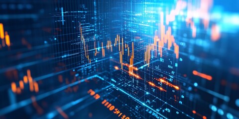 Innovative technology background for financial markets or stock markets.
