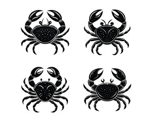 beautiful set of silhouettes crab. ai