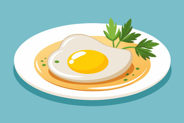 Vector illustration of fried egg