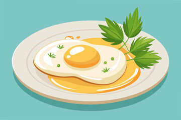 Vector illustration of fried egg 