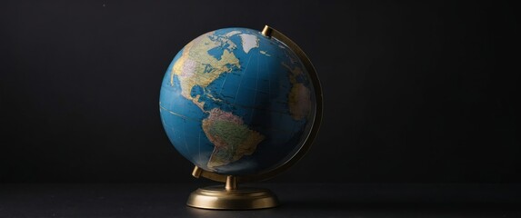 A vintage-style globe highlighting continents and oceans, perfect for educational purposes, travel inspiration, or home decor.