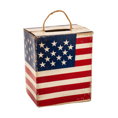 Obraz premium Box with American Flag Design Symbolizing Patriotism 