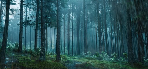 Enchanted Forest in the Rain