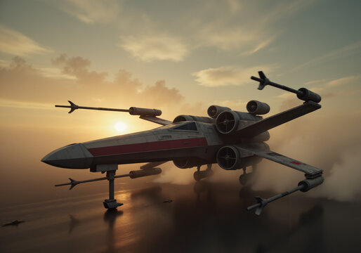 X-wing on land pad