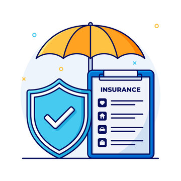 Cartoon life insurance concept illustration