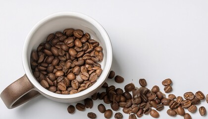 Fototapeta premium Fresh coffee beans displayed in detail. generative ai