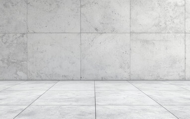 Minimalist empty concrete room with clean white walls and floor, perfect for background or modern architecture design.