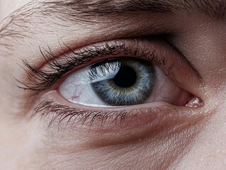 Obraz premium Close-up of a person s face wincing in pain, a sharp, stinging tear rolling down their cheek