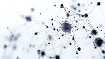 CG Abstract Neural Network: A CG representation of a neural network, with interconnected nodes and lines, floating against a white background.

