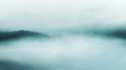 Fototapeta premium Abstract foggy landscape with blurred shapes and faint outlines, soft transitions between shades of gray and blue, representing the fog of depression and mental confusion
