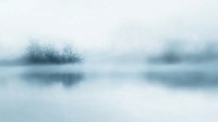 Fototapeta premium Abstract foggy landscape with blurred shapes and faint outlines, soft transitions between shades of gray and blue, representing the fog of depression and mental confusion