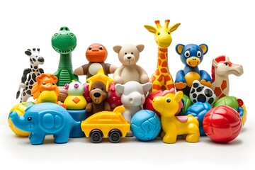 Colorful Collection of Plastic Animal and Toy Figures for Children