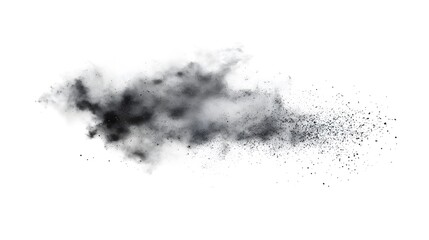 Fototapeta premium CG Floating Cloud of Dust Particles: A diffuse cloud of tiny CG dust particles, softly lit and suspended in mid-air on a white background. 