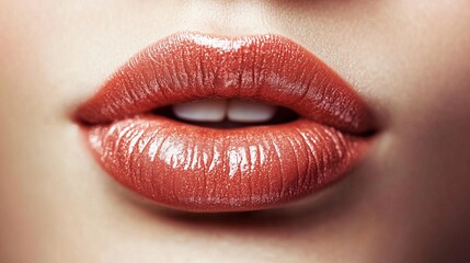 Fototapeta premium Enhance your lips with hyaluronic acid injections for a plump and youthful pout. Protect them with nourishing lip balm and enhance their beauty with hygienic lipstick. 