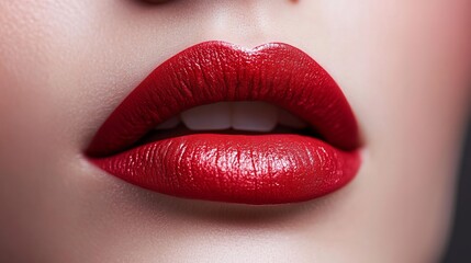 Fototapeta premium Enhance your lips with hyaluronic acid injections for a plump and youthful pout. Protect them with nourishing lip balm and enhance their beauty with hygienic lipstick. 