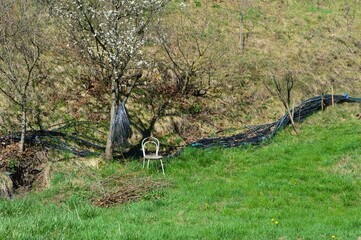 a chair for resting in the garden