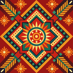 Seamless ethnic pattern design vector