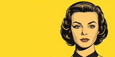 Elegant Woman in Pop Art Portrait