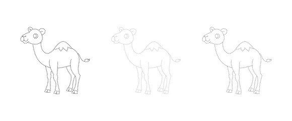 camel ,activity page, three different dot thicknesses variations, vector set