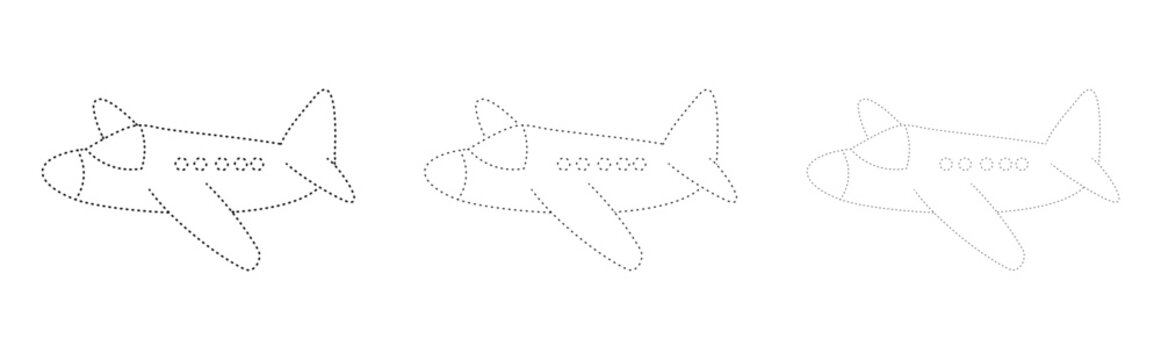 airbus , activity page, three different dot thicknesses variations, vector set