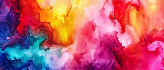 Abstract Watercolor Background Colorful Swirls and Blends