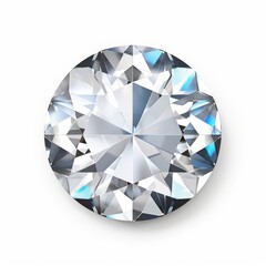 A Brilliant Cut Diamond Gemstone Positioned Elegantly on white background