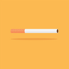 Cigarette icon in a flat design with long shadow vector illustration