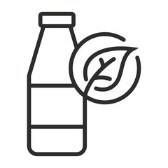 Eco bottle outline icon, editable vector illustration and transparent graphic element. Isolated on white background