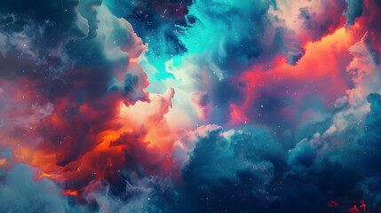 Obraz premium Nebula Space Element Watercolor Style