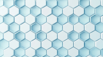 Naklejka premium Abstract hexagonal pattern in light blue and white tones. Modern geometric background, perfect for technological or futuristic designs.