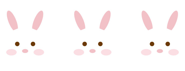 Fototapeta premium Cute hand drawn bunny carrot border decoration illustration