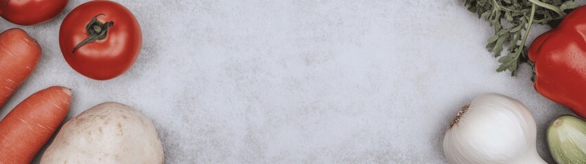 Vibrant Vegetable Medley, a closeup display of fresh, colorful vegetables on a cutting board, emphasizing healthy cooking in a clean, minimalist setting with ample free space.