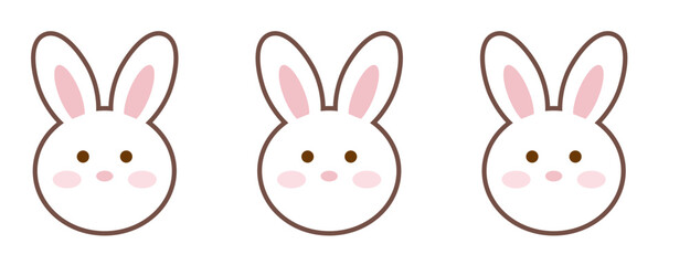 Cute hand drawn bunny carrot border decoration illustration